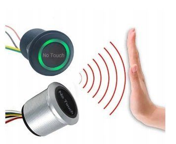 PODTYNKOWY PRZYCISK WYJŚCIA OTWARCIA DRZWI FURTKA BRAMA LED Bezdotykowy IR, srebrny