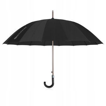 Duży Elegancki i mocny parasol parasol BPA-1 p&oacute;łautomatyczny XL Czarny, Czarny