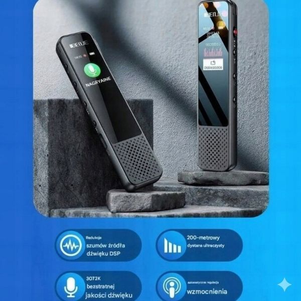 Benjie G1 mini dyktafon cyfrowy Bluetooth 64gb Odtwarzacz MP3, Czarny