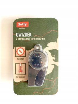 GWIZDEK Z KOMPASEM IN TERMOMETREM SETTY 3 w 1 Taktyczny Survivalowy