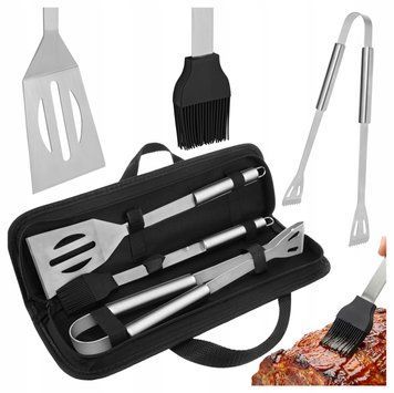 Zestaw do Grilla Akcesoria Przybory na Grill Sztućce do Grillowania 3 +Etui