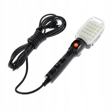 Lampa Warsztatowa LED 230V 12W Przewodowa Na Magnes Hak Latarka Garażowa