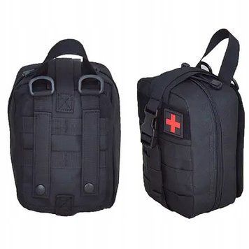 Apteczka nerka survivalowa z systemem MOLLE pojemna wodoodporna 20x15x11, Czarny