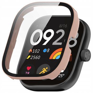 ETUI OCHRONNE + SZKŁO HARTOWANE 2w1 DO XIAOMI REDMI WATCH 4 - r&oacute;żowy, R&oacute;żowy