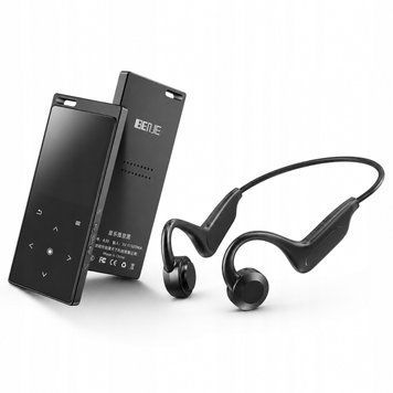 Zestaw MP3 Bluetooth 16GB radio FM + słuchawki open ear sport, Czarny