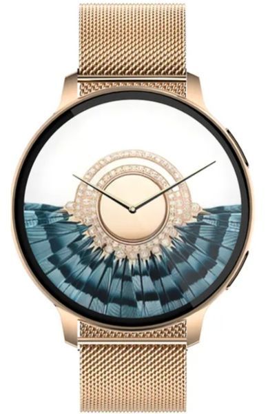 Smartwatch Krokomierz Pulsometr Monitor Snu Ciśnienia Bluetooth, złoty