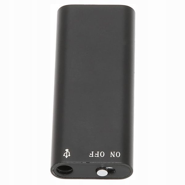 Mini dyktafon z pamięcią 8GB i nagrywaniem VOX i długim czasem pracy, Czarny