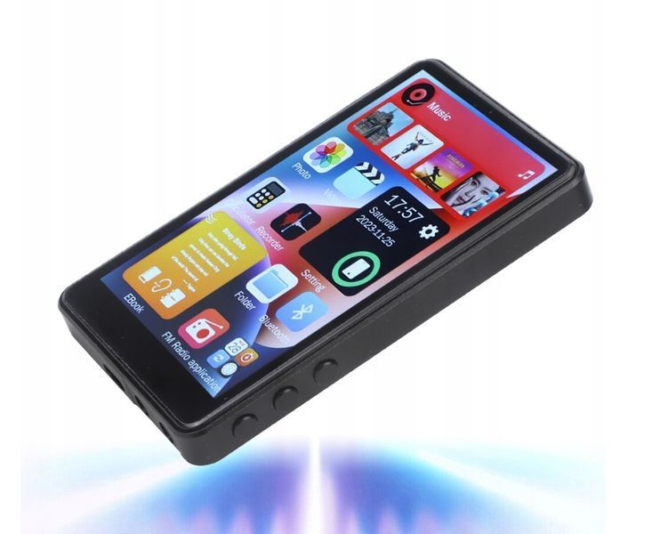 Odtwarzacz MP3 16GB Bluetooth ekran dotykowy HiFi czarny, Czerwony