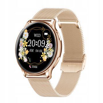 Smartwatch Y33 z monitorowaniem tętna, wodoodpornością i powiadomieniami, złoty