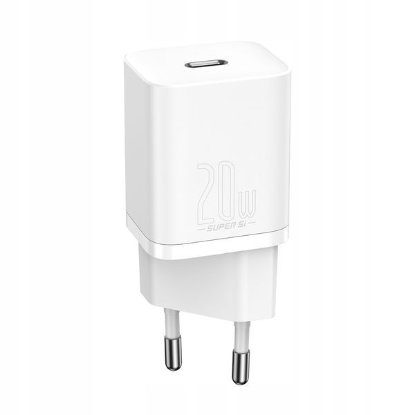 Ładowarka sieciowa Baseus USB-C 20W PD QC biały, Biały