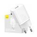 Ładowarka sieciowa Baseus USB-C 20W PD QC biały, Biały