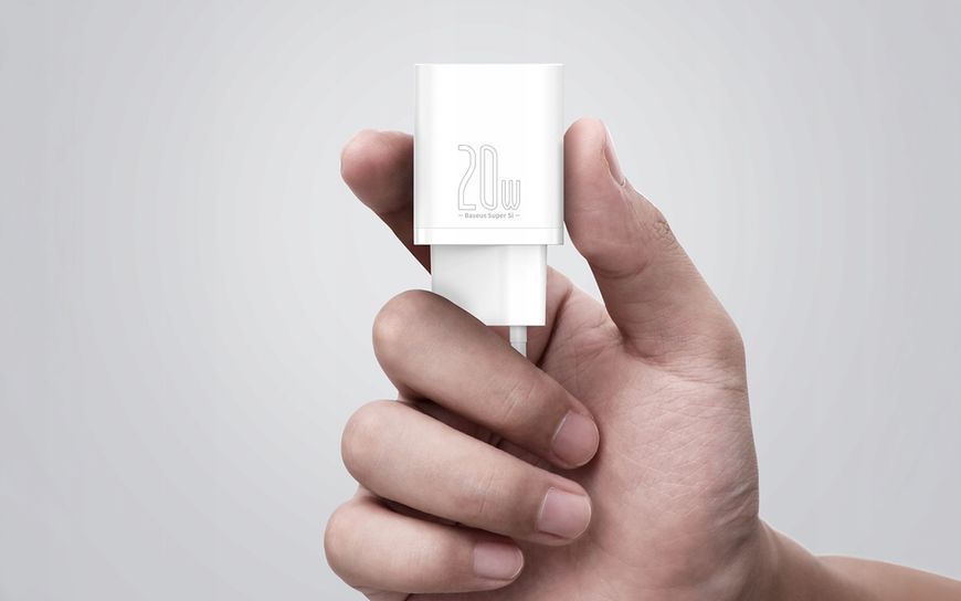 Ładowarka sieciowa Baseus USB-C 20W PD QC biały, Biały