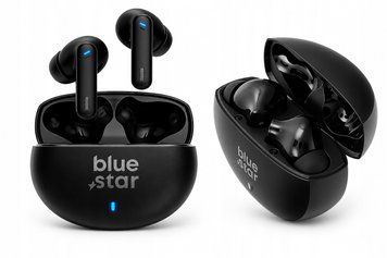 Słuchawki bezprzewodowe TWS ANC ENC Bluetooth dotykowe etui czarne, Czarny
