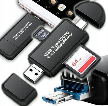 Uniwersalny czytnik kart pamięci micro SD TF USB-C micro USB 5w1 komputer