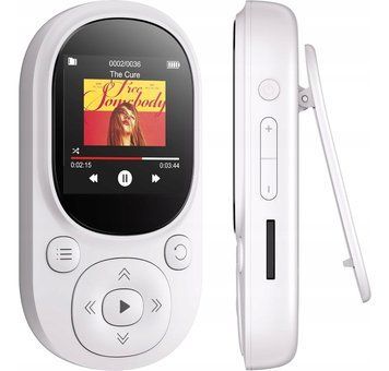 MP3 odtwarzacz z 64GB LCD 1.44-calowy ekran typu c Port z radiem FM, Biały