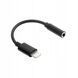 Adapter przejści&oacute;wka audio mini jack 3,5 mm - Lightning czarny MXJL-02