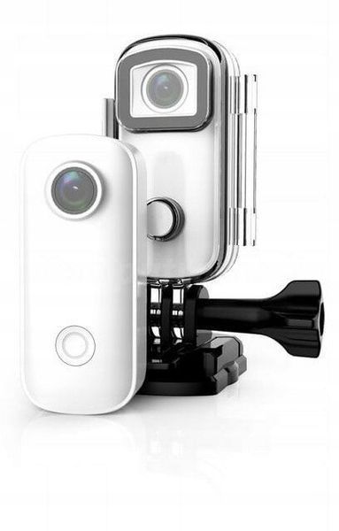 Mini kamera sportowa 4K WiFi wodoodporna 30m biała stabilizacja, Biały