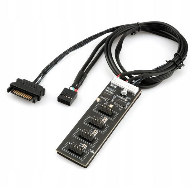 Hub Rozdzielacz HC427D 4/1 Adapter 9-Pin USB z Zasilaniem SATA