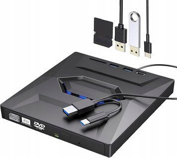 USB 3.0 Napęd CD/DVD RW 5w1 ze Zintegrowanym Czytnikiem SD/TF