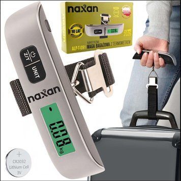 Waga Bagażowa Naxan Hakowa Turystyczna 10g - 50kg Z Termometrem Ręczna LED