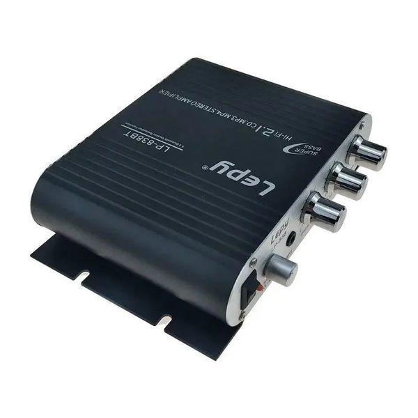 Kompaktowy Wzmacniacz Audio do Auta 12V Lepy LP-838 Hi-Fi 800W, wielokolorowy