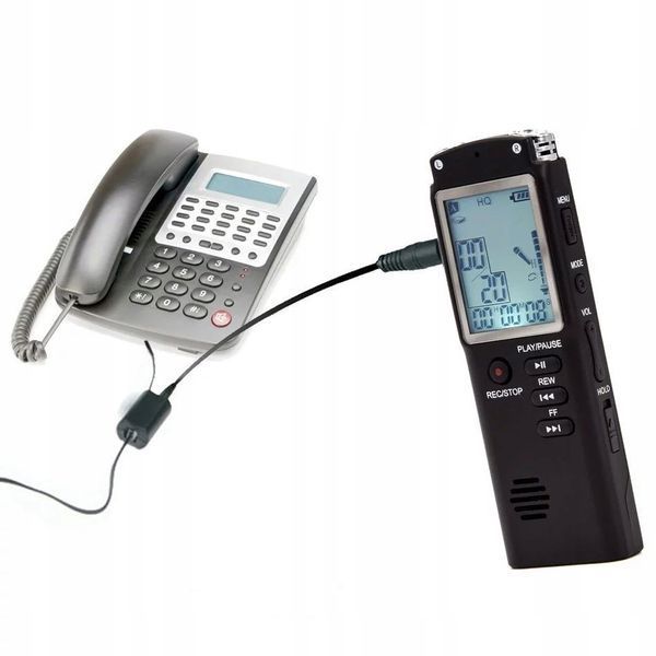 DYKTAFON T60 ZESTAW PROFESJONALNY CYFROWY PODSŁUCH AUDIO 8Gb, Czarny