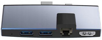 Adapter HUB z Ethernetem i Czytnikiem Kart USB-C z HDMI 4K do Laptopa 6w1