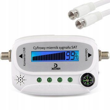Cyfrowy lokalizator sygnału satelitarnego LCD + kabel antenowy