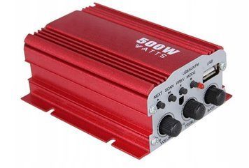 Wzmacniacz Samochodowy Kinter MA-700 500W 2-Kanałowy USB/FM/MP3 &ndash; Czerwony