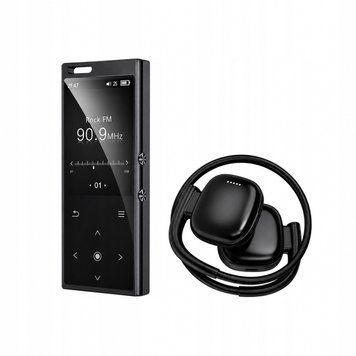 Pakiet MP3 Bluetooth 16GB FM E-book + Słuchawki Sportowe IPX7, Czarny