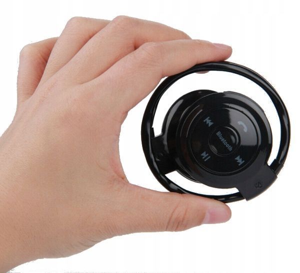 Słuchawki bezprzewodowe nauszne Bluetooth FM MP3 karta TF sportowe, Czarny