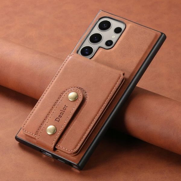 Sk&oacute;rzane Etui Denior MagSafe do Samsung Galaxy S23 Ultra - Premium Design, Brązowy