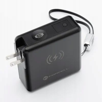 Wielofunkcyjna ładowarka Forcell 6w1 PD 45W + power bank 15000 mAh czarna, Czarny