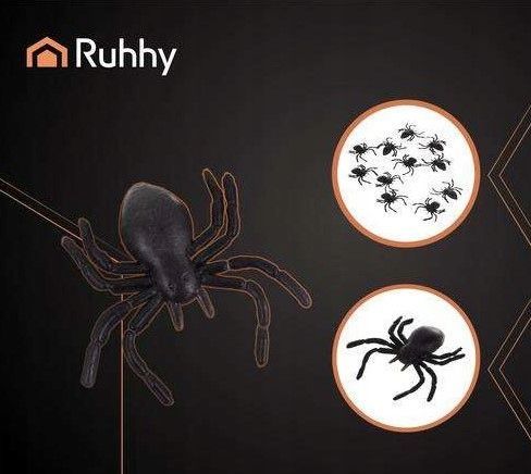 Realistyczne Pająki na Halloween 10 sztuk Straszna Dekoracja 3x3 cm
