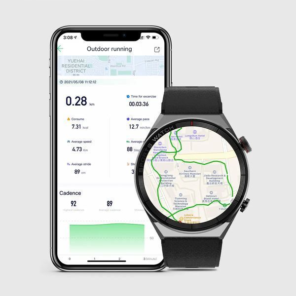 Smartwatch DT3 Mate czarny 1.5" Dotykowy Ekran, Powiadomienia, Monitor Snu, Czarny