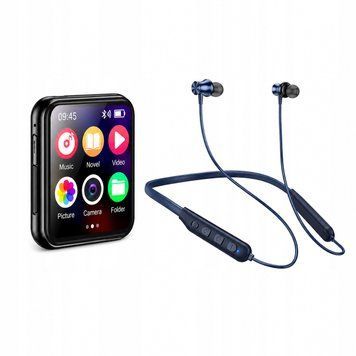 Zestaw MP3 Bluetooth 8GB Kamera + Słuchawki Bluetooth 30h USB-C, Czarny