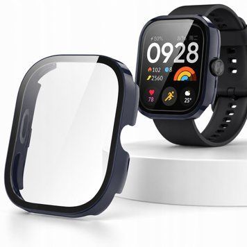 Etui ochronne 2w1 do Redmi Watch 4 ze szkłem hartowanym 9H, Niebieski
