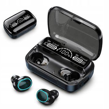 Słuchawki douszne Bluetooth 5.3 redukcja szum&oacute;w LED etui 400mAh