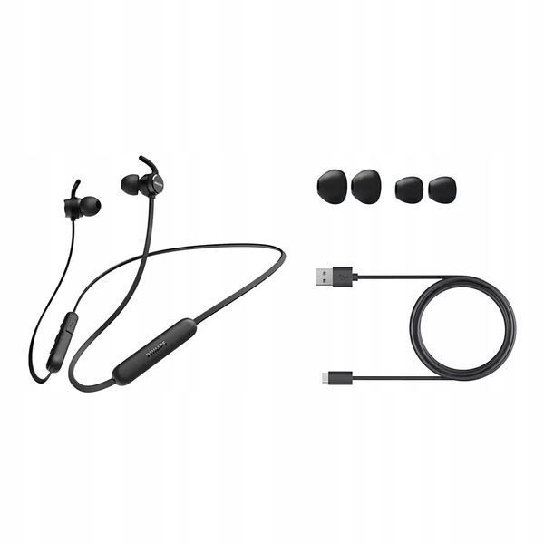 Słuchawki Bezprzewodowe Bluetooth Dokanałowe Mikrofon USB-C 7h IPX4, Czarny