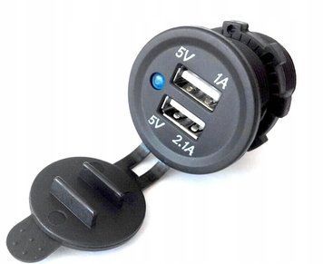 Samochodowe wodoodporna szybka ładowarka w aluminiowej obudowie 2xUSB 12/24
