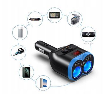 Ładowarka Samochodowa Rozdzielacz 12V 24V 150W 2 Gniazda USB QC USB-C