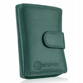 Betlewski portfel BPD-SS-19 ZIELONY sk&oacute;ra naturalna - kobieta, Zielony