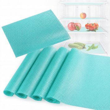 Mata do lod&oacute;wki antybakteryjna 4 szt 40x35 cm na p&oacute;łki antypoślizgowa, Niebieski