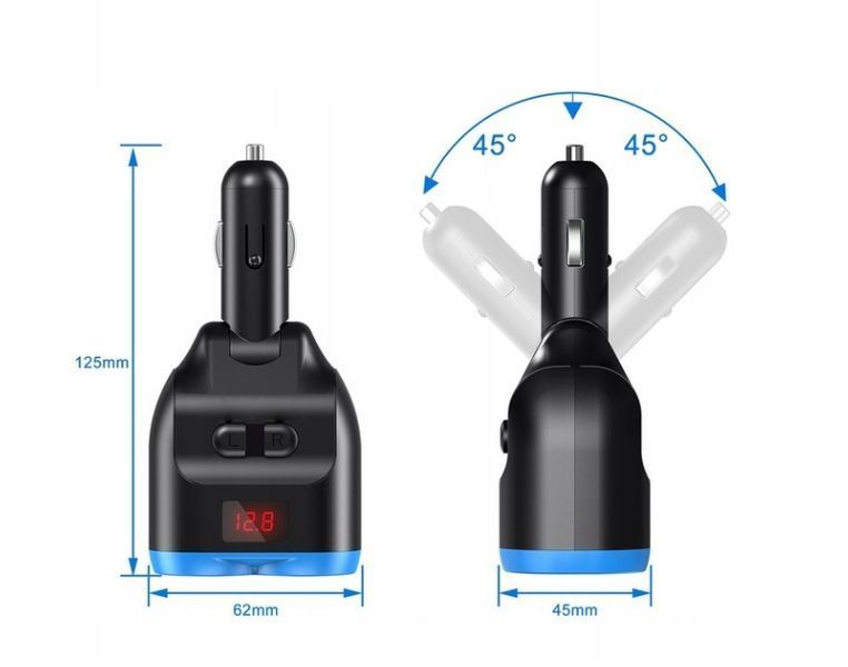 Ładowarka Samochodowa Rozdzielacz 12V 24V 150W 2 Gniazda USB QC USB-C