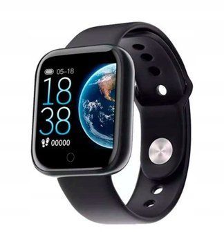 Smartwatch D20 Bluetooth powiadomienia SMS pulsometr PL, Czarny