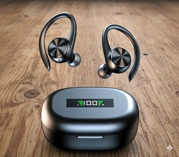 Słuchawki bezprzewodowe douszne TWS-R200 czarne Bluetooth mikrofon