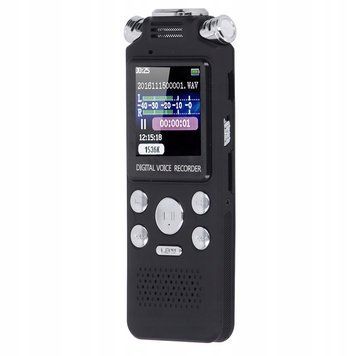 Dyktafon cyfrowy HSK-VR04 32 GB, podw&oacute;jny mikrofon, aktywacja głosem, Czarny