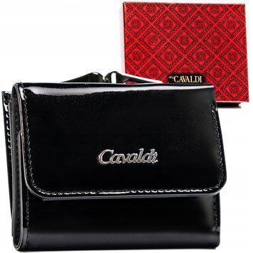 4U Cavaldi portfel sk&oacute;ra naturalna czarny PX32-JMP-3003 BLACK - kobieta, Czarny