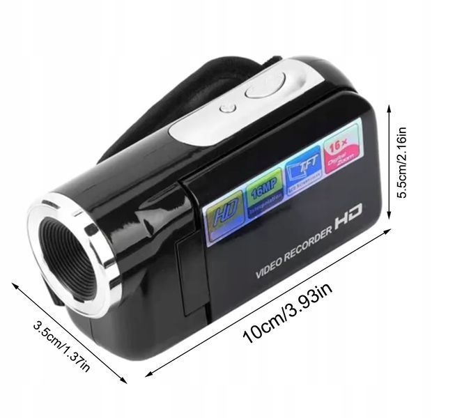 Kamera cyfrowa Full HD 1080P 16MP 16-kr. zoom 2 "wyśw.TFT, kamera, Czarny