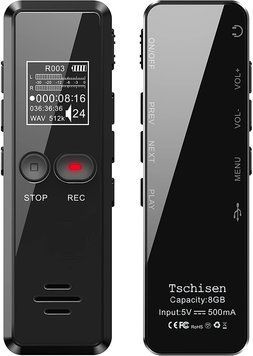 Dyktafon cyfrowy V90 rozpoznawanie głosu, redukcja hałasu, MP3 8Gb, Czarny